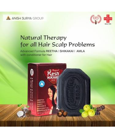 Kesh Nikhar Advanced Formula Soap Solid Shampoo Bar | Natural Hair Care & Dandruff Relief | Amla Reetha Shikakai Coconut Oil | Pack of 6 - 100g Each - Buy Online on GoSupps.com
