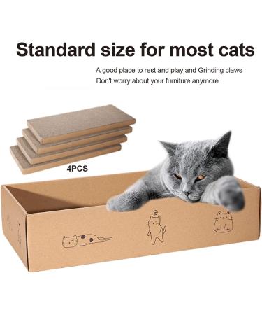 4-Pack Reversible Cat Scratch Pad | Durable Recyclable Cardboard | Rest, Grind Claws & Play | Cat Scratcher Box - Buy Online on GoSupps.com