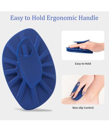 YEADMAL Exfoliating Silicone Body Scrubber Shower Brush - Gentle Massage Loofah Bath Scrub for Men, Women, Baby - Hygienic & Lathers Well - 1 Pack (Dark Blue) - Buy Online on GoSupps.com