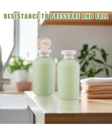 Boutihao 4-Piece Hinged Lid Cream Bottle Set | Refillable Travel Lotion Containers (200ml Green) - Ideal for Shampoo & Creams | International Shipping Available - Buy Online on GoSupps.com