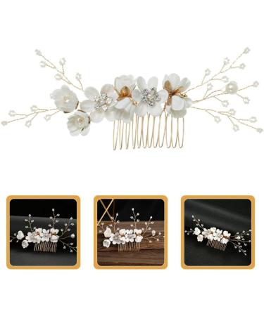 Beaupretty Flower Hair Comb Rhinestone Bridal Hair Comb Clip Wedding Hair Styling Hair Comb - Buy Online on GoSupps.com
