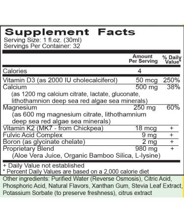 2 Pack Cal-Mag Liquid 32 Fl. Oz. - High Potency Bone Maintenance Supplement - Vegetarian Formula with Fulvic - Sugar-Free - 1 Month Supply Each - Buy Online on GoSupps.com