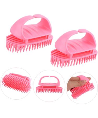 Tovinanna 2-Piece ABS Hairbrush & Shampoo Massage Device for Thin Hair - Pink Hair Cleaning Brush for Men & Women 10.5x7x5.5cm - Buy Online on GoSupps.com