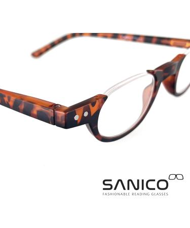 Sanico Fashionable Reading Glasses - 1.5 Diopter Unisex Semi-Frame Visual Aid | Stylish Turtle Design for Men & Women - Buy Online on GoSupps.com