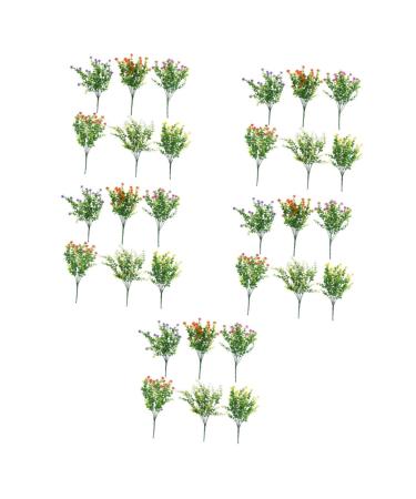 Cabilock 30 Pcs Simulation Camellia Party Decors Faux Greenery Stems Artificial Floral Picks Home Plant Decors Outdoor House Plants Artificial Leaf Plastic Eucalyptus Artificial Flowers Assorted Colorx5pcs 13x13x30cmx5pcs