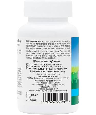 NaturesPlus Animal Parade Calcium Kids Chewable - Natural Vanilla Flavour - Vegan Gluten-Free - 90 Animal Shaped Tablets - Buy Online on GoSupps.com
