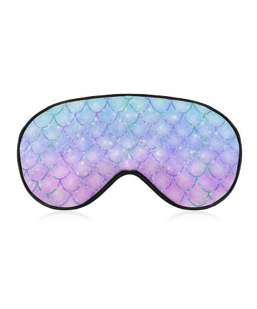 Shiny Mermaid Scales Sleep Mask for Women Adjustable Sleeping Eye Shades Cover with Elastic Strap