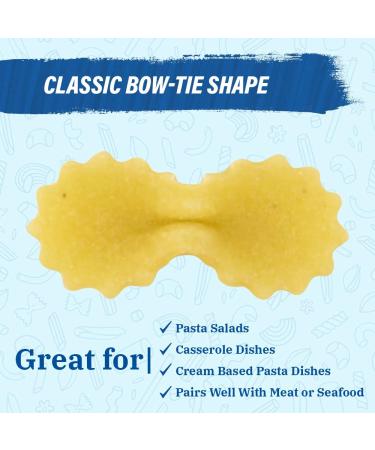 Chuster Farfalle Pasta Bulk Pack of 3 - Enriched Twist Noodles for Italian Dishes - Cooks in 10 Minutes! - Low Sodium, Kosher Pareve - Large & Small Bow Tie Shapes - Buy Online on GoSupps.com
