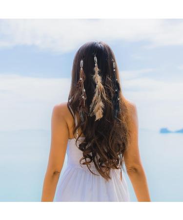 ORYOUGO Set of 6 Bohemian Feather Headbands for Women and Girls - Brown, Black, and Khaki - Buy Online on GoSupps.com