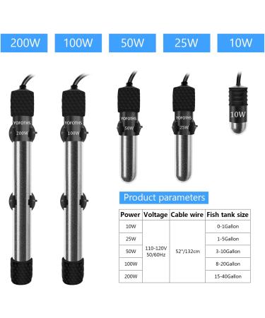 YOFOTHS Aquarium Heater with Built-in Thermometer | Adjustable Mini Tank Heater for 1-40 Gallon Tanks | External Temperature Controller - Buy Online on GoSupps.com