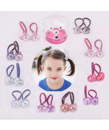 20 Pcs Children Elastic Hair Ties Blingbling Cute Candy Color Hair Bands Girls Hair Ring Soft Ponytail Holder Hair Accessories for Infants Toddlers Kids Teens Assorted Colors