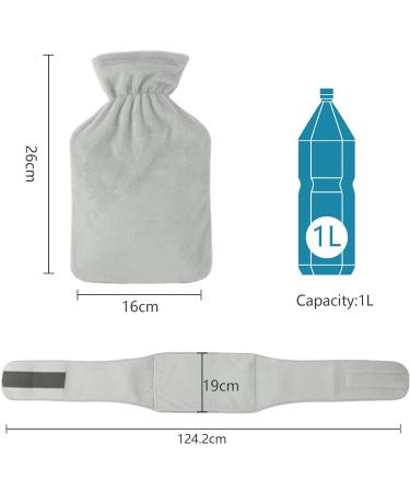 Homealexa 1L Long Hot Water Bottle with Soft Plush Cover - Waist Warmer for Winter - Minimalist Belt Design - Buy Online on GoSupps.com