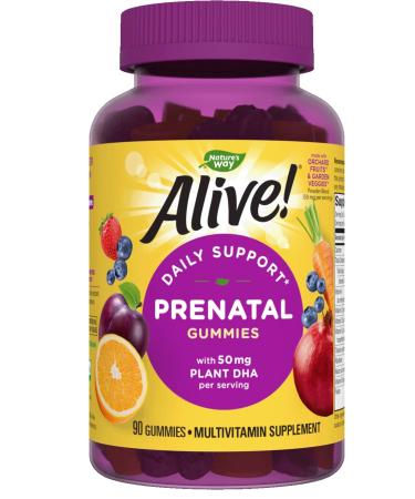 Nature's Way Alive! Prenatal Multi-Vitamin with Plant DHA Strawberry/Lemon Flavored 90 Gummies