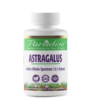 Paradise Herbs - Astragalus - Supports Energy + Vitality + Digestion + Supports Immunity + Helps Boost Metabolism + Helps Tone The Entire Body - 60 Count 60 Count (Pack of 1)