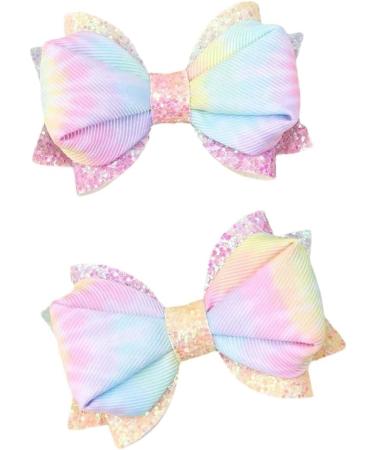 New 2025 2Pcs Glitter Hair Bow Clips For Ribbon Hairpin Barrettes Handmade Ice Cream Bowknot Hair Clips Girs Hair Accessories Jewelry Fashion Accessories Creative Gift - Buy Online on GoSupps.com