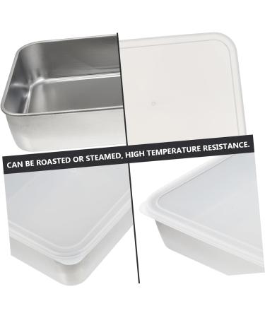 Alipis 1 Set Stainless Steel Bakeware Cake Pp Lunch Box 26X20X5CM Silver - Buy Online on GoSupps.com