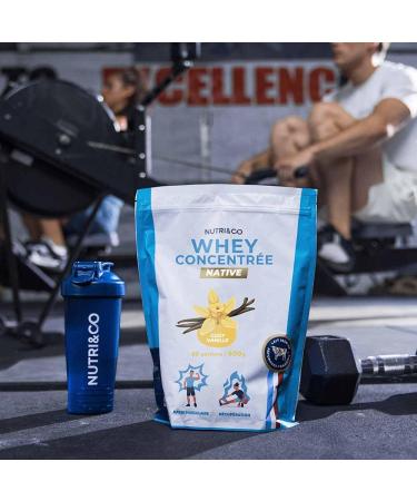 NUTRI & CO Whey Concentrate Native - Jusqu 80% de Prot ines - Pur Lait Fran ais Low Lactose Digestion Facile - Riche en BCAA - Prise de Masse & Musculation - 900g 30 portions go t Vanille Vanille 900g - Buy Online on GoSupps.com