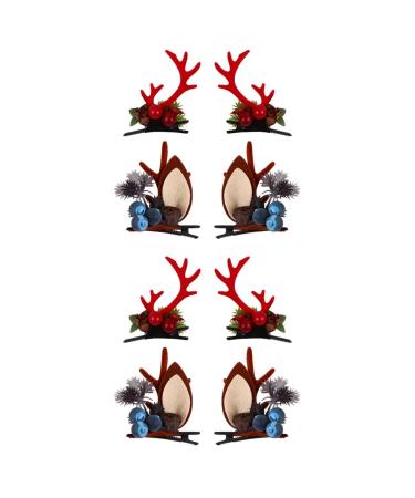 FRCOLOR 4 Pairs Christmas Antler Hair Clip Deer Antler Headband Korean Hair Accessories Christmas Hair Pins Deer Horn Hair Clips Kids Christmas Hairpin Metal Elk Horns Child