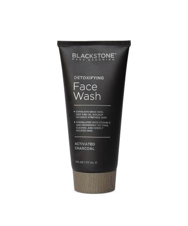Blackstone Men's Grooming Detoxifying Face Wash - Vitamin E & Peppermint Deep Cleansing Exfoliating Paraben & Cruelty Free Activated Charcoal Made in USA (6 Fl Oz - Buy Online on GoSupps.com
