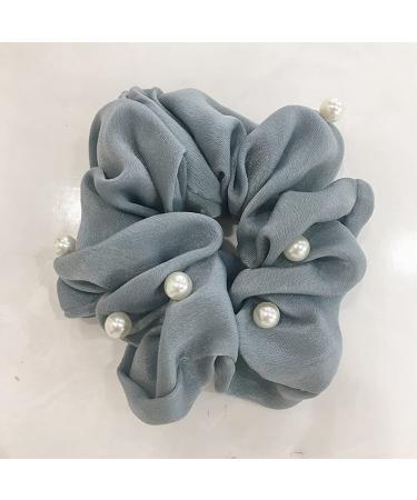 JWICOS Soft Microfiber Pearl Scrunchies Hair Ties for Women and Girls - Pack of 2 (Blue Flesh-Colored) - Buy Online on GoSupps.com
