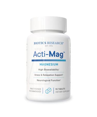 Biotics Research Acti-Mag - Premium Magnesium Glycerophosphate (200mg) - with Beetroot Extract B-Vitamins & Taurine - 90 Tablets