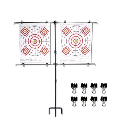 Highwild Adjustable Paper Target Stand, Frame with 8 Clips | Clear Bullseye Targets Sheet for Shooting Practice A- Paper Target Stand