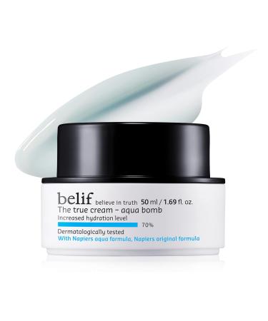 belif The True Cream Aqua Bomb | Lightweight Face Moisturizer for All Skin Types | /w Squalene  Ceramide & Apothecary Herbs | Fast Absorbing Facial Cream Improves Moisture Barrier 1.68 Fl Oz (Pack of 1)