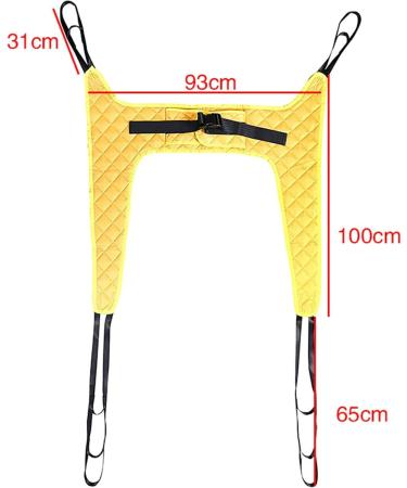 Patient Lifting Slings Padded Toileting Sling Patient Lift Slings with Commode Cutout Four Point Support Shower Sling Toileting Lift Sling for Elderly Yellow 93*100cm - Buy Online on GoSupps.com
