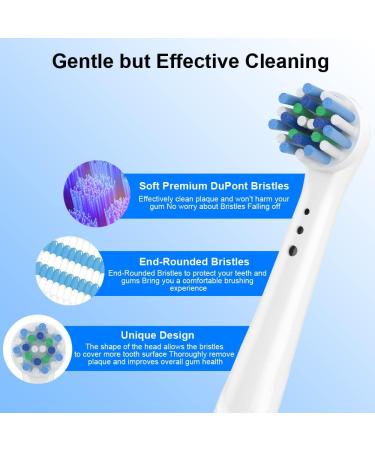 4 Pack Replacement Toothbrush Heads Compatible with Oral B Braun - Fits Oral b Pro 1000/500/3000/7000/8000/9600 Electric Toothbrushes - Buy Online on GoSupps.com