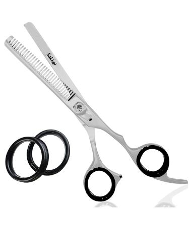 Professional Thinning Thinning Scissors Hairdressing Scissors Professional Hair Cutting 6.5" Inches Hairdressing Tools and Tools Hairdresser Women Men Salon Comb Silver