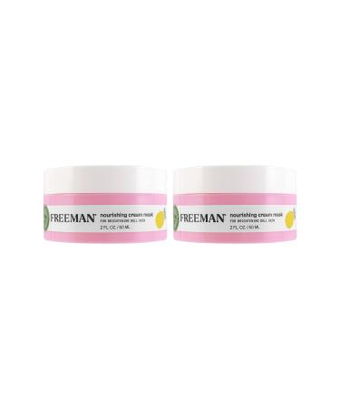 FREEMAN Nourishing Pineapple & Hyaluronic Acid Cream Facial Mask Hydrates and Moisturizes Skin Leave On To Restore Skin Plumping 2 fl.oz./ 60 ml Jar 2 Count Nourishing Pineapple Hyaluronic Acid Masks