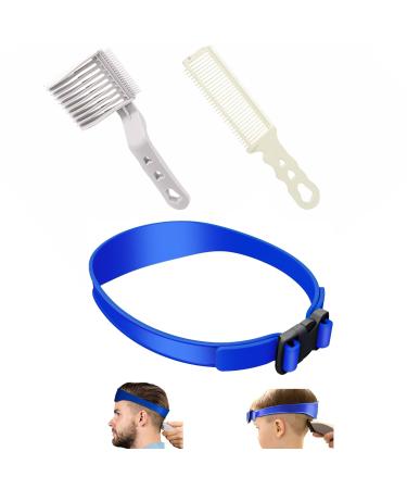 Fade Hair Trimming Guide for Men Haircut with Fade Comb Set Neckline Shaving Template and Clipper Comb Adjustable Curved Haircut Band for DIY Home Haircuts Buzz and Taper Guide for Clippers set 1