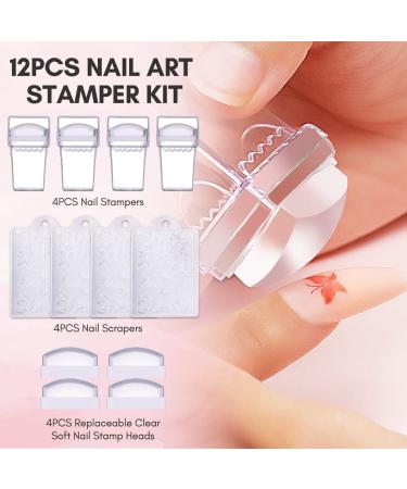 Makartt 12pcs Nail Stamper Kit with Silicone Heads and Scrapers - DIY Nail Art Tools - Buy Online on GoSupps.com