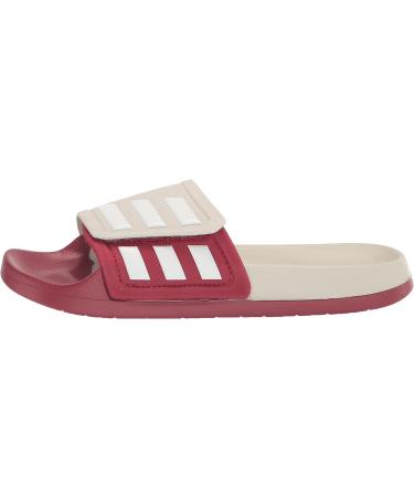 adidas Adilette Tnd Slide Sandal - Maroon/White/Talc - Size 8 Women/8 Men - Buy Online on GoSupps.com
