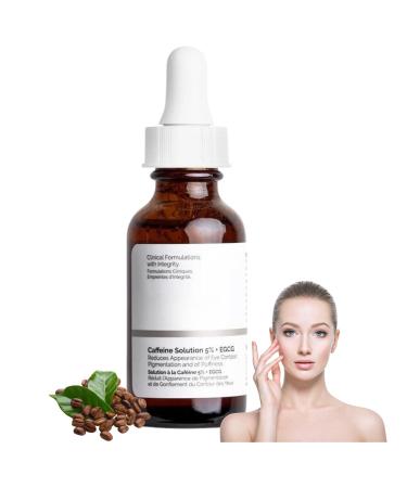 Caffeine Solution 5%+EGCG Eye Serum Caffeine Eye Serum Caffeine Eye Cream Anti Aging Under Eye Cream for Dark Circles and Puffy Eyes Instant Wrinkle Removerl Fade Fine Line Eye Bag Removal-30ml