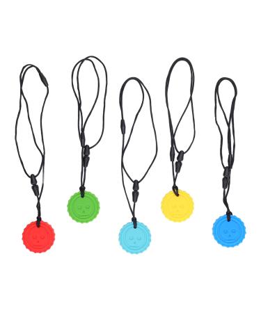 Vestlife toothing toys 5 pieces of dental toys made of silicone skull pattern round shape 5 colors BPA-PVC-free baby bite ring toys for everyday use