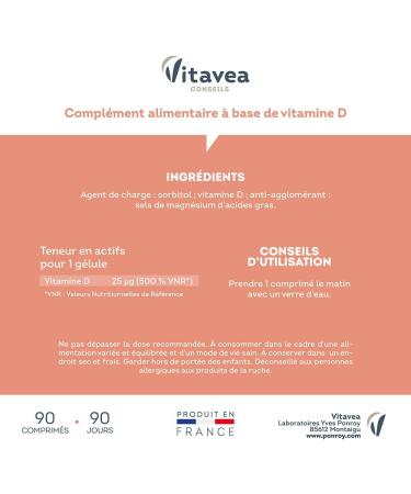 Yves Ponroy Physiotech Vitamin D - Adult Immunity Supplement - Vitamin D3 - Strengthens Bone Capital - 90 Tablets - 90 Days - Made in France - Buy Online on GoSupps.com