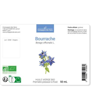 Huile de Bourrache BIO - Fra cheur Garantie OxyCert - Vierge & de 1 Pression Froid 100mL - Buy Online on GoSupps.com