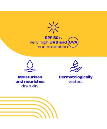 E45 Sun Body Lotion SPF 50+ for Sensitive Skin - Hydrating Sun Cream for Dry, Eczema-Prone Skin - 180ml - Buy Online on GoSupps.com