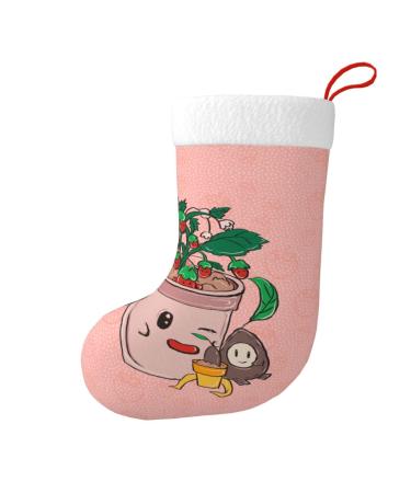 YYHHAOFA Sunflower Seeds and Strawberries Prints Christmas Decorative Stockings : Soft Light and Tactile Suitable for Christmas Holiday Party