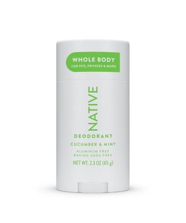 Native Whole Body Deodorant Stick Contains Naturally Derived Ingredients Deodorant for Men and Women | 72 Hour Odor Protection Aluminum Free with Coconut Oil and Shea Butter | Cucumber & Mint - Buy Online on GoSupps.com