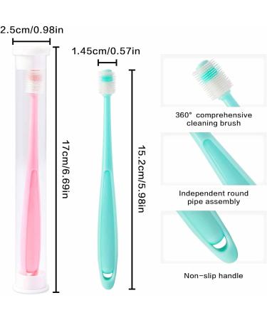 2 Pack Small Dog & Cat Toothbrush 360 Degree Soft Silicone Pet Toothbrush Cat Dental Care Dog Oral Hygiene Deep Clean Pet Teeth Cleaning Kit - Buy Online on GoSupps.com