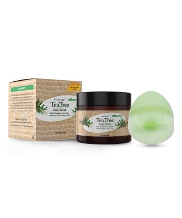 Chamuel Tea Tree Body & Foot Scrub - 100% Natural Exfoliating Scrub with Dead Sea Salt & Plant-based Stem Cells - Ginger & Essential Oils Blend for Rejuvenation & Soothing Dry Skin (15.1oz) - Buy Online on GoSupps.com