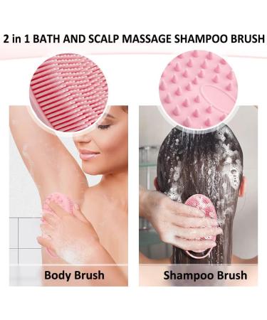 Benifile Exfoliating Silicone Body Scrubber Set | 2 Pack Soft Sud Scrub Loofah for Sensitive Skin | Lathers Well | Pink & Black - Buy Online on GoSupps.com
