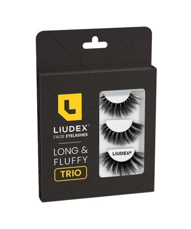 LIUDEX False Eyelashes - 3 Pairs - Different Style - 3D Mink False Eyelashes Natural Look Reusable Fake Lashes Volume Fluffy Soft Wispy Eyelash Trio