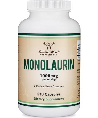 Monolaurin Immune Support Supplement 1,000mg per Serving 210 Capsules (Vegan Safe Non-GMO Gluten Free) Immune Booster for Adults Immune System Defense by Double Wood - Buy Online on GoSupps.com