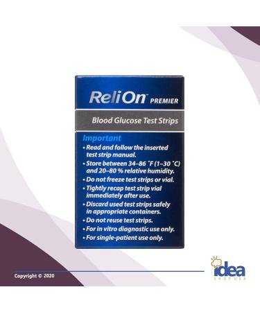 Relion Premier Blood Glucose Test Strips 50ct (2 Pack) Bundle + Exclusive Diabetes Care Guide - 3 Items - Buy Online on GoSupps.com
