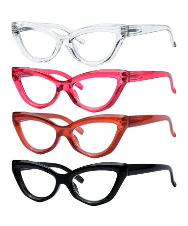 Eyekepper 4-Pack Cat-eye Style Reading Glasses for Women Chic Readers +2.25 4pcs-mix 2.25 x