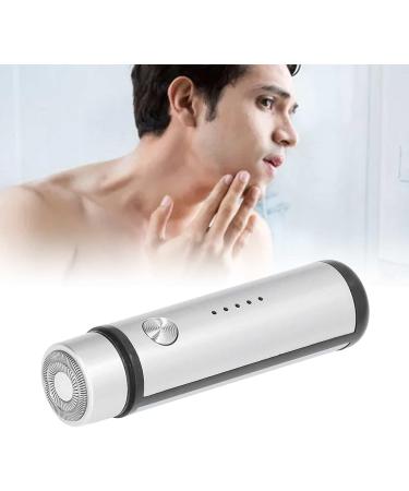 Portable Mini Electric Shaver for Men - USB Power Close Shave & Flannel Bag Included - ABS Stainless Steel (Silver - Buy Online on GoSupps.com