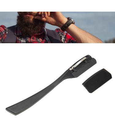 Ergonomic Straight Edge Shaving Razor | Vintage Beard Knife Holder - Zinc Alloy Black - Buy Online on GoSupps.com